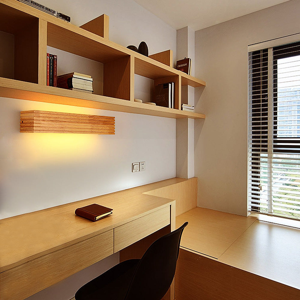 Minimalist LED Wall Light – Contemporary Wooden Fixture for Bedroom & Living Room