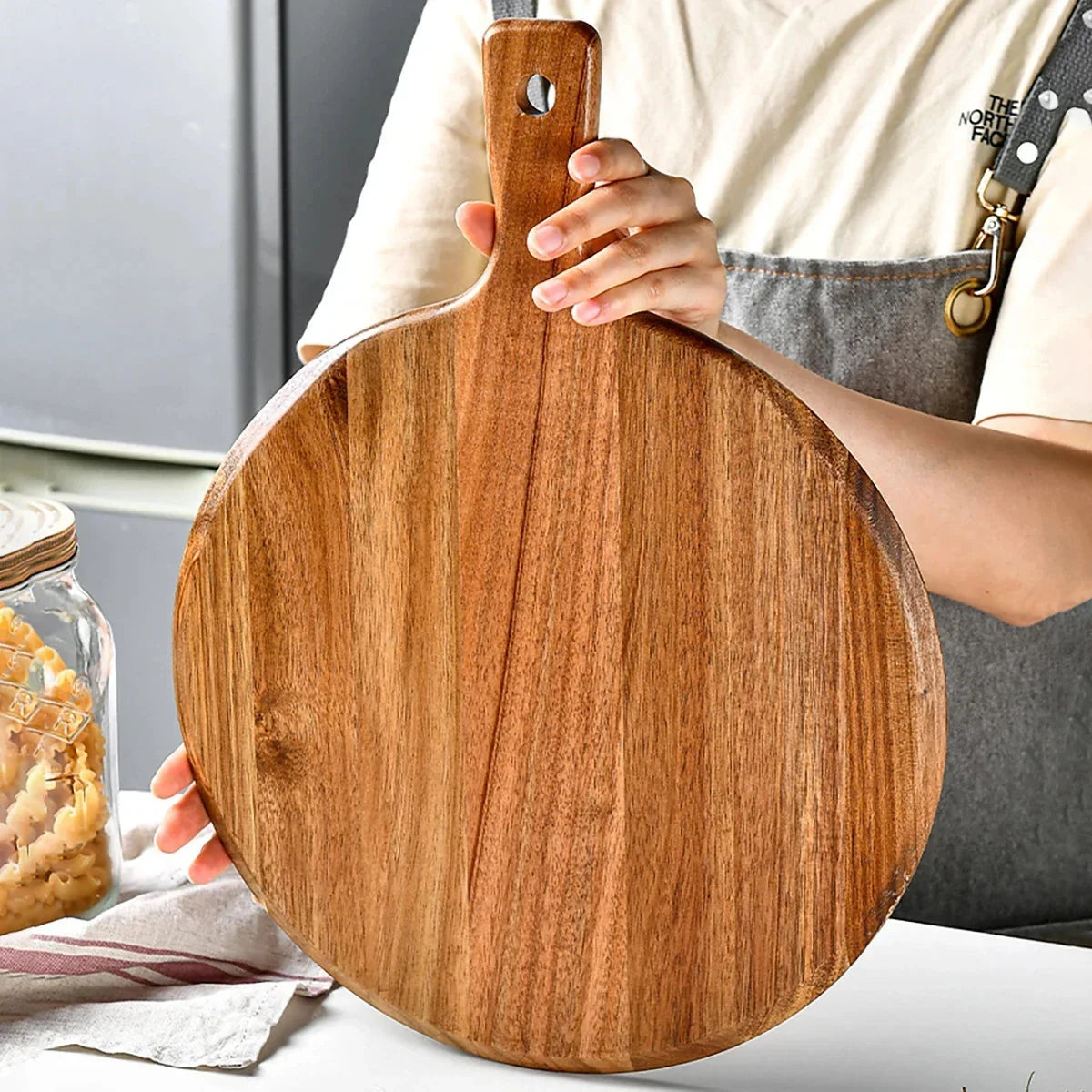 Cutting & Serving Board Acacia Wood Round Handle