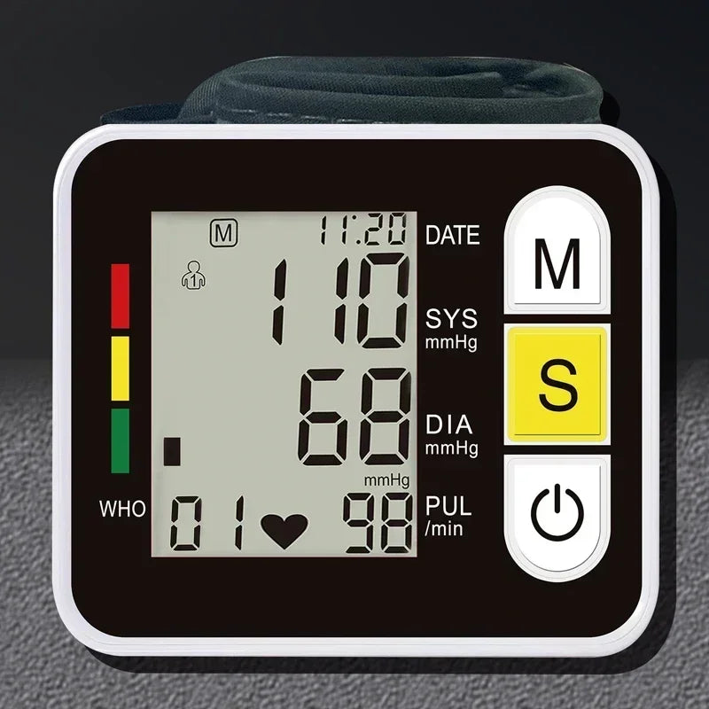 Wrist Blood Pressure Monitor Large LCD Stores 99 Readings