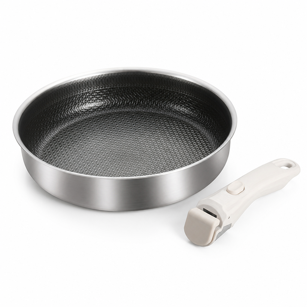 Honeycomb Non-Stick 304 Stainless Steel Deep Frying Pan (24 cm)