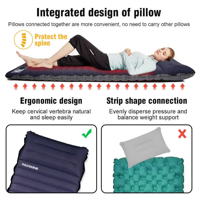 Camping Mattress Ultralight Self-Inflating Built-In Foot Pump