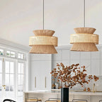 Wabi-Sabi Pendant Light in Japanese Woven Rattan Design