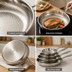 Hammer-Pattern Titanium Non-Stick Frying Pan (Induction-Ready)
