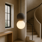 Obsidian Stone Pendant Light with Minimalist Design