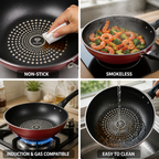 German Diamond Non-Stick Maifan Stone Frying Pan (Induction & Gas Compatible)
