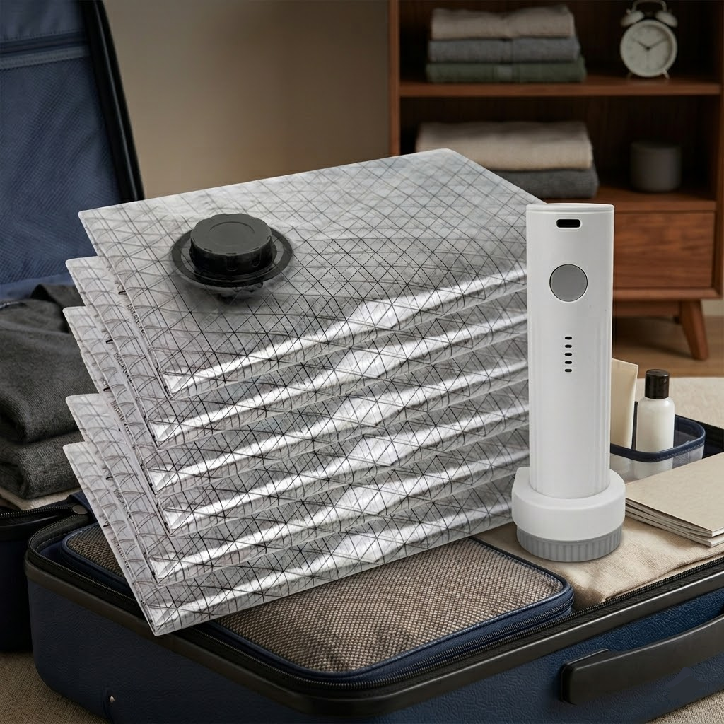 Travel Packing Set with Cordless Pump & Vacuum Storage Bags