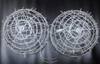 LED Sphere Lights with Metal Wire Ball Design for Hanging Decor