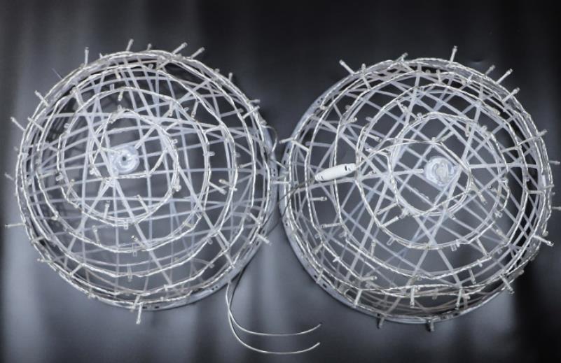 LED Sphere Lights with Metal Wire Ball Design for Hanging Decor