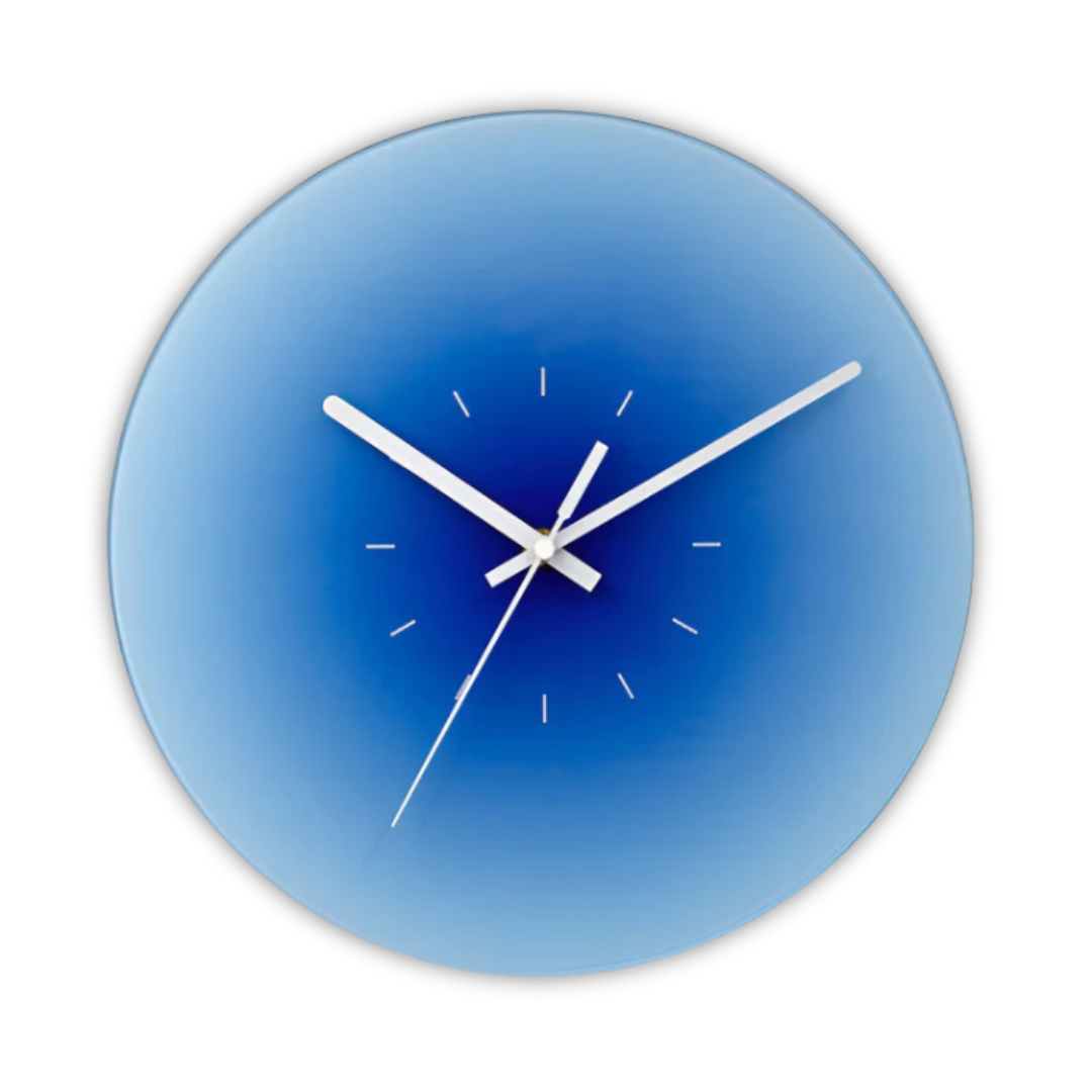 Modern Gradient Design Wall Clock in Sunset Glass Finish