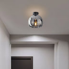 Retro Amber Pendant Light – Vintage Bubble Glass Ceiling Fixture