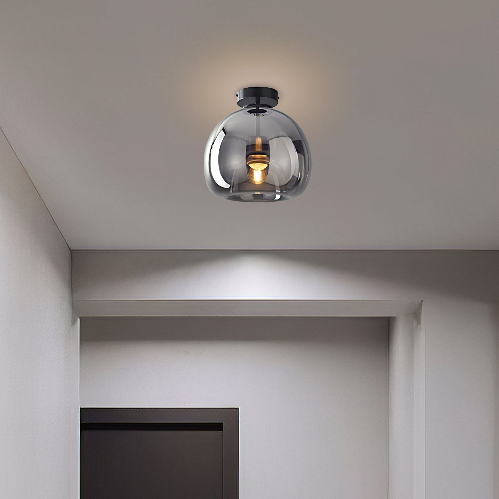 Retro Amber Pendant Light – Vintage Bubble Glass Ceiling Fixture