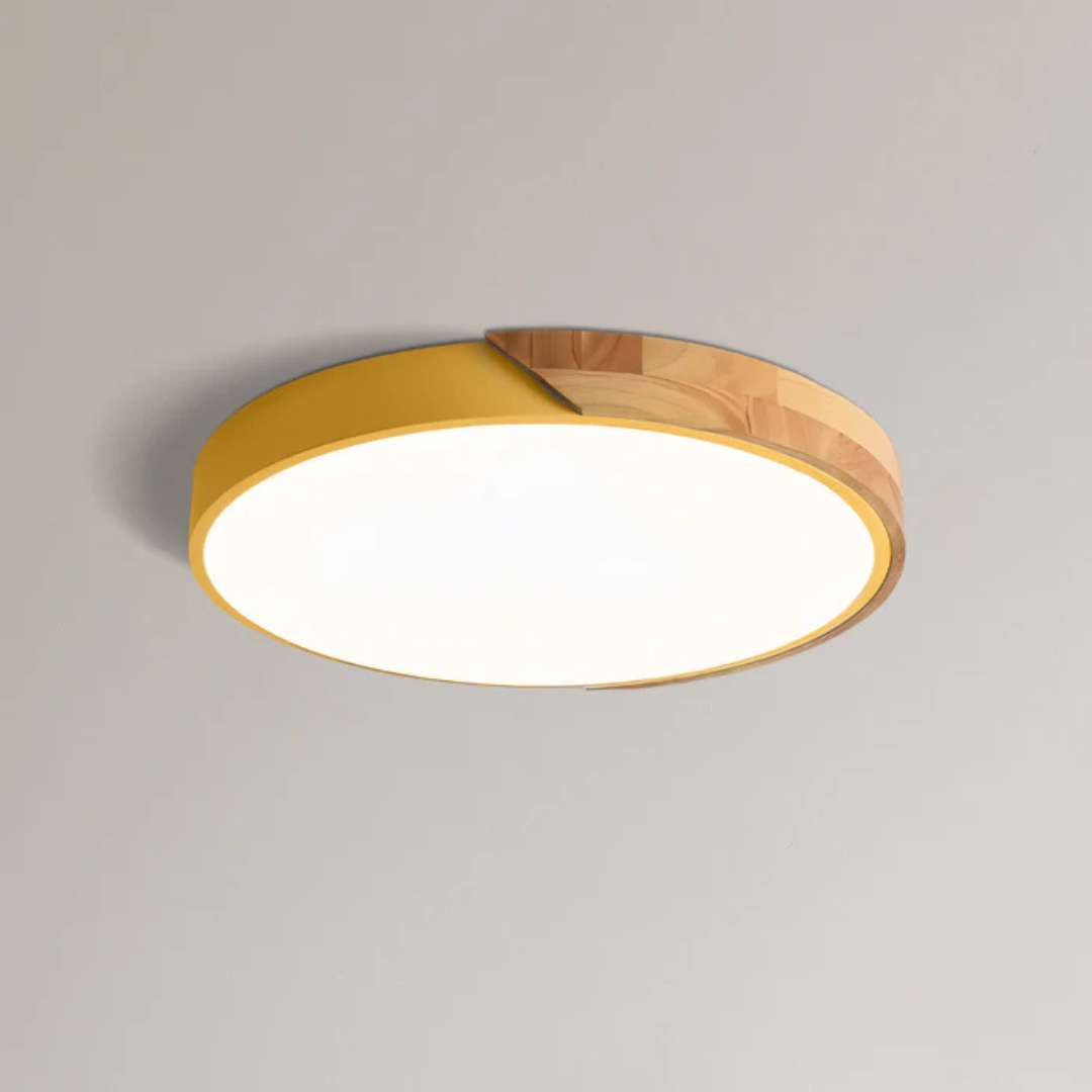 Modern Wooden LED Ceiling Fixture | Nordic Style Lighting
