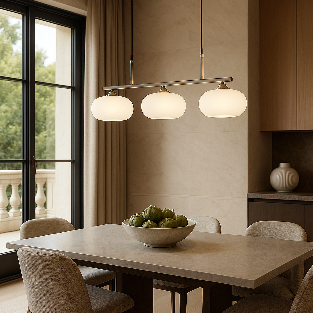 Contemporary 3-Bulb Bauhaus Style Island Hanging Light