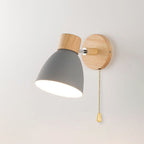 Wood and Iron Macaron Lamp – Contemporary Minimalist Wall Light