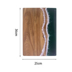SerenityWave Acacia Wood Serving Board with Ocean-Inspired Design