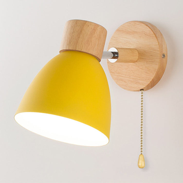 Wood and Iron Macaron Lamp – Contemporary Minimalist Wall Light