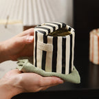 Charming Striped Ceramic Coffee Mug