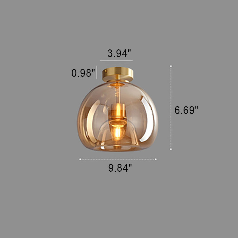 Glass Sphere Ceiling Fixture | Semi-Flush Mount Design