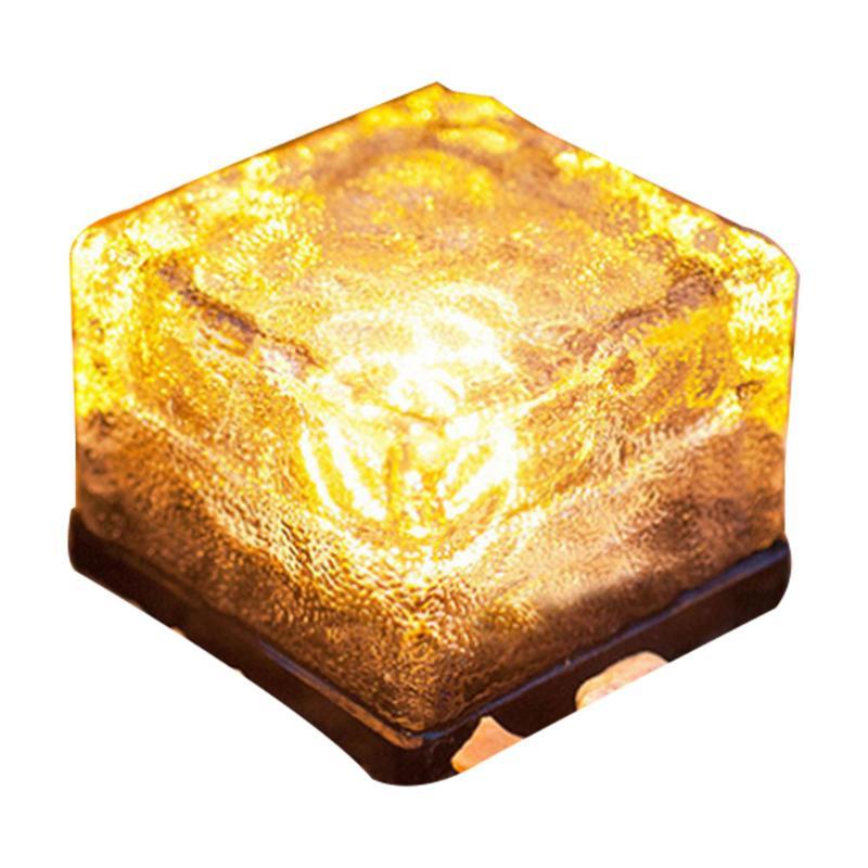 Color-Changing Solar Cube Light for Garden with Water Ripple Design