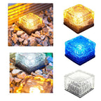 Color-Changing Solar Cube Light for Garden with Water Ripple Design