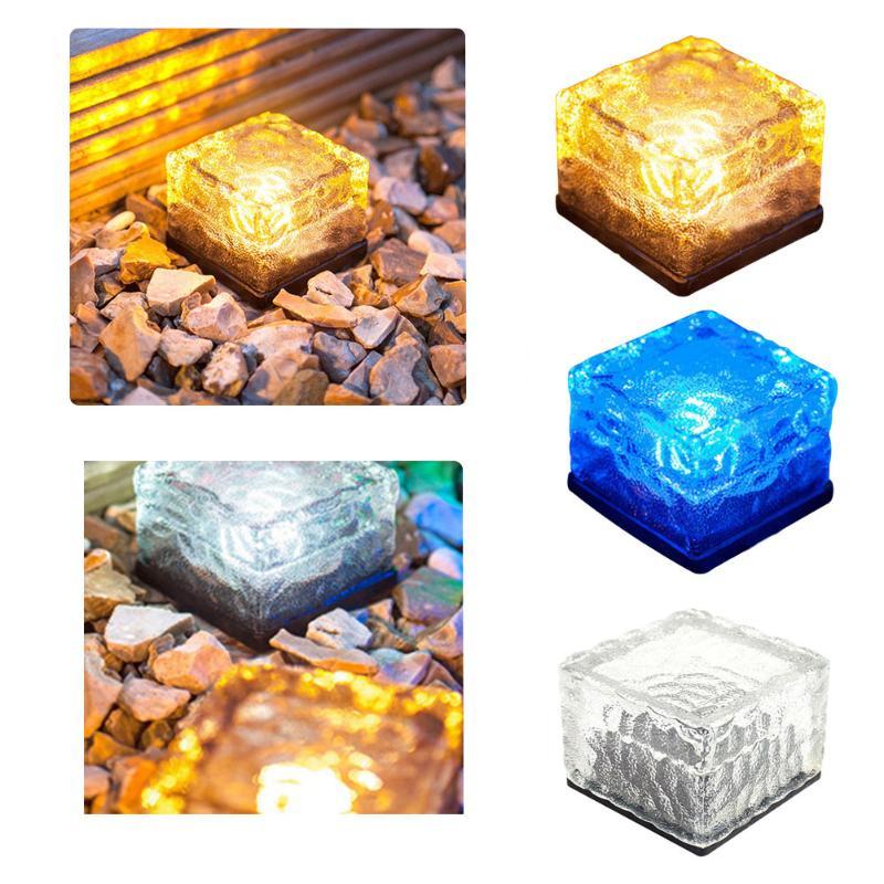 Color-Changing Solar Cube Light for Garden with Water Ripple Design