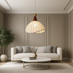 Pleated Fabric Pendant Light in Vintage Style