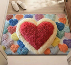 Non-Slip Polyester Entry Mat with Heart Design for Doorway