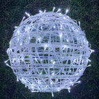 LED Sphere Lights with Metal Wire Ball Design for Hanging Decor