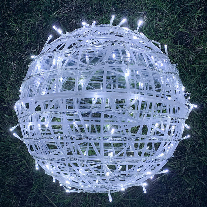 LED Sphere Lights with Metal Wire Ball Design for Hanging Decor