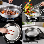 304 Stainless Steel Titanium Non-Stick Frying Pan (28 cm)