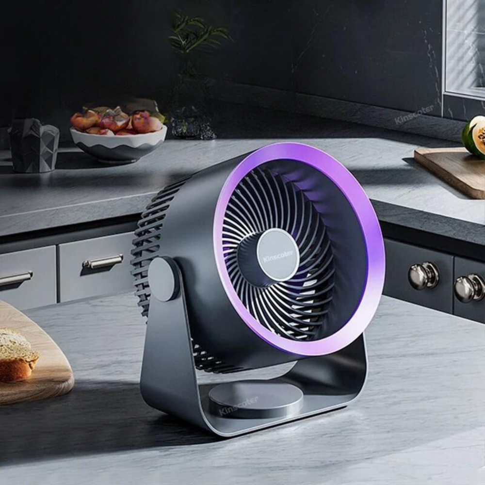 Compact Desk Fan with Adjustable Tilt and Round Air Vent