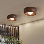 Modern Minimalist LED Ceiling Light with Wooden Design