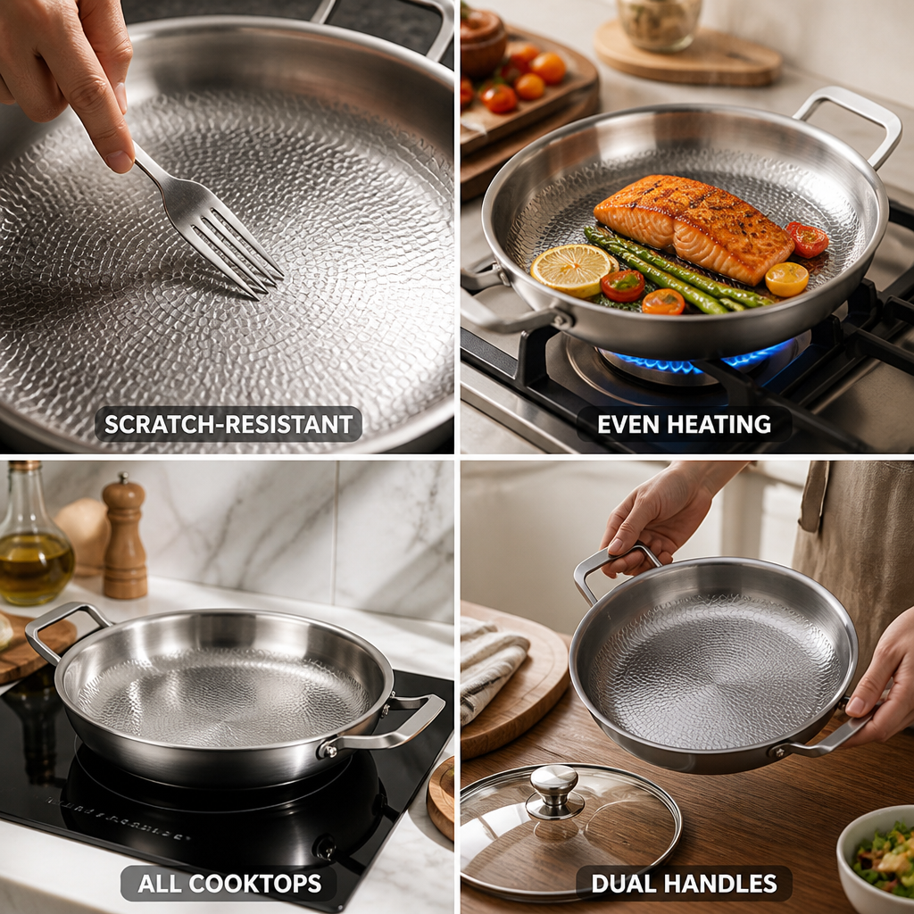 Hammered Titanium Nonstick Frying Pan (28 cm)