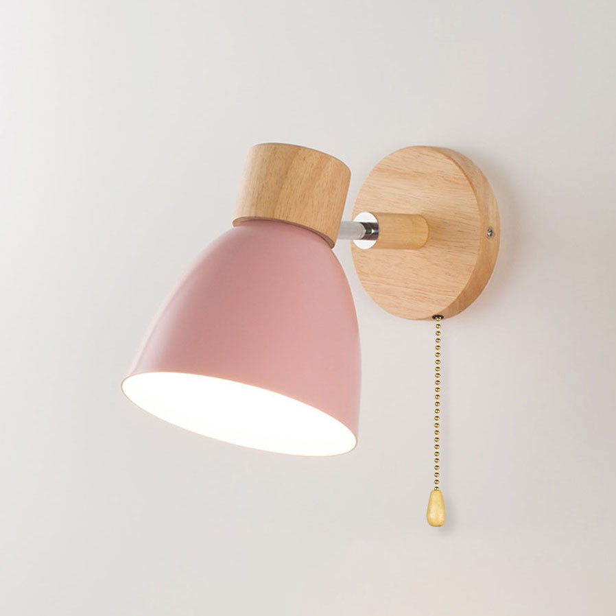 Wood and Iron Macaron Lamp – Contemporary Minimalist Wall Light