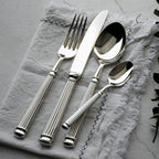 Silver Cutlery Set of 4 with Textured Grip