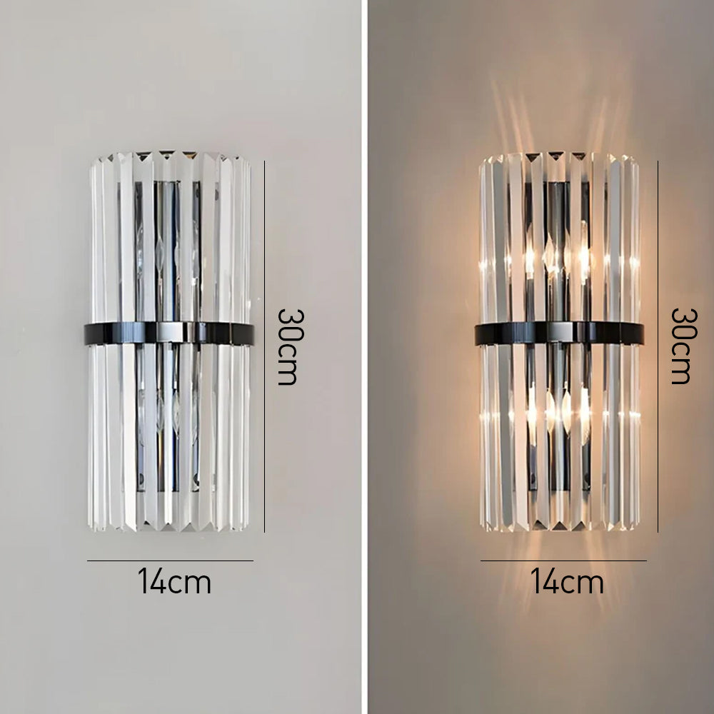Contemporary Stainless Steel Sconce - Crystal Wall Lighting Fixture