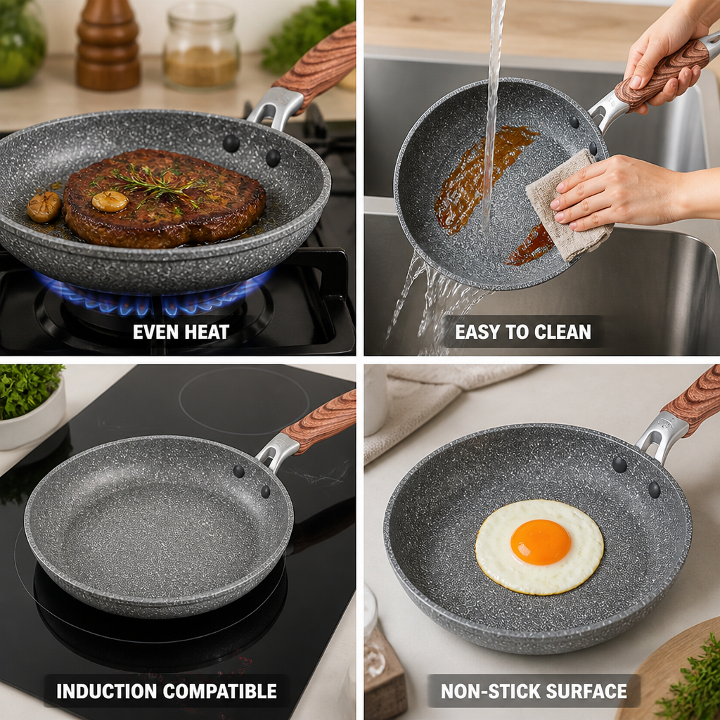 Non-Stick Gas & Induction Frying Pan (Multiple Sizes)