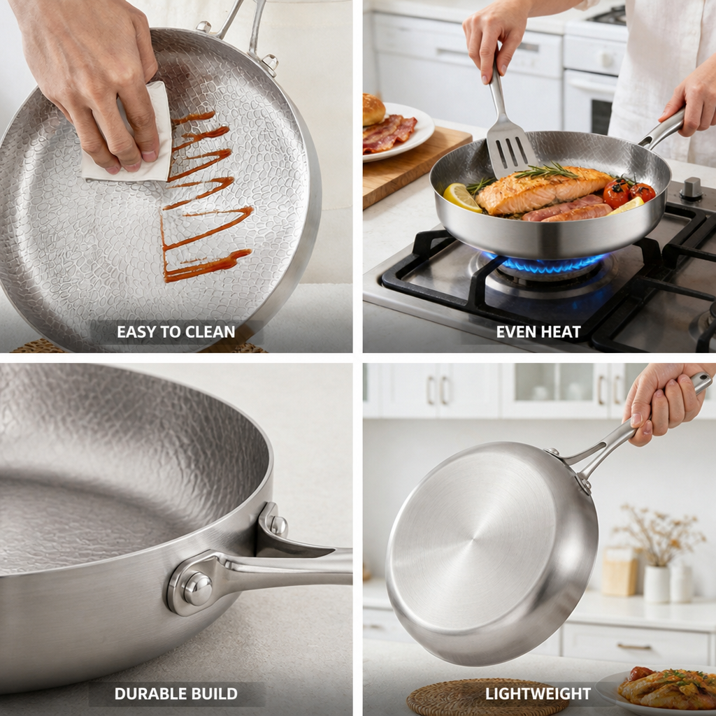 Hammered Titanium Nonstick Frying Pan (Induction Ready)