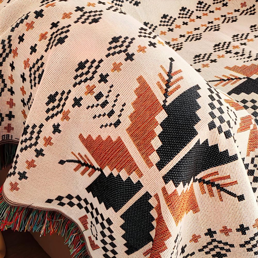 Moroccan Pattern Picnic Blanket - Boho Style Mat for Outdoor Use