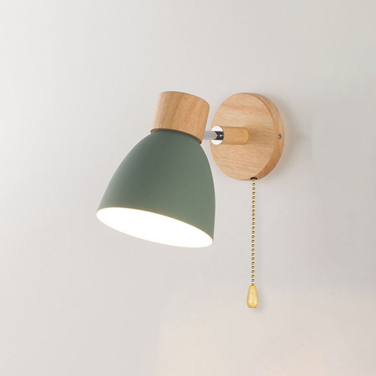 Wood and Iron Macaron Lamp – Contemporary Minimalist Wall Light