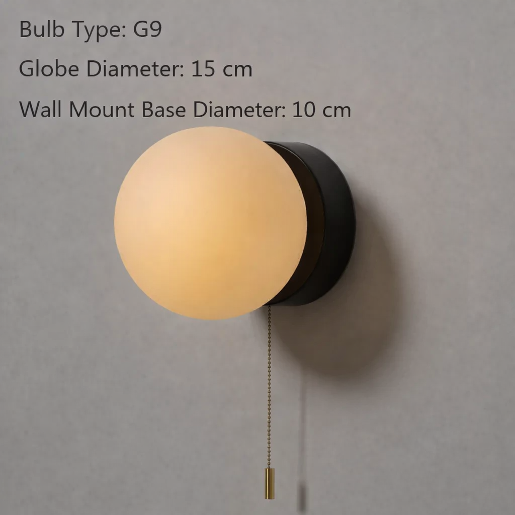 Luminous Glass Globe Wall Light for Modern Spaces