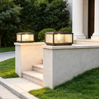Black Stainless Steel Ribbed Glass Bollard Light (Fixed Ground)