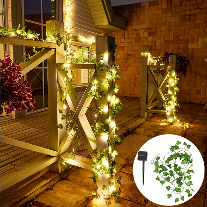 Solar-Powered Ivy Leaf String Lights (7 m)