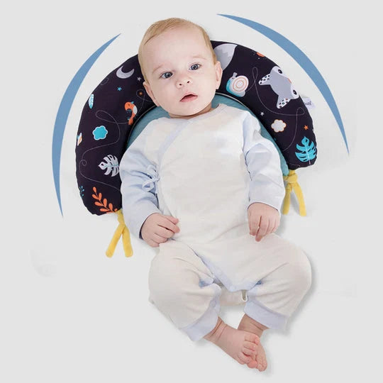 Baby Tummy Time Pillow Ergonomic Support Cotton Blend Lightweight