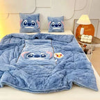 Kids Blanket & Cushion Set Plush Fleece Machine Washable