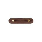 Wall-Mounted Coat Rack Natural Wood & Brass Hooks