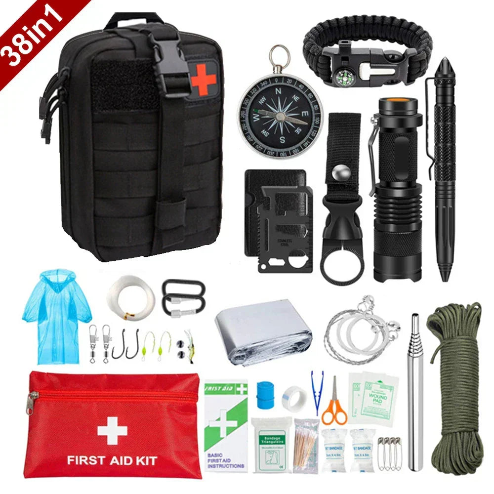 First Aid Kit 38-in-1 Molle-Compatible & Water-Resistant