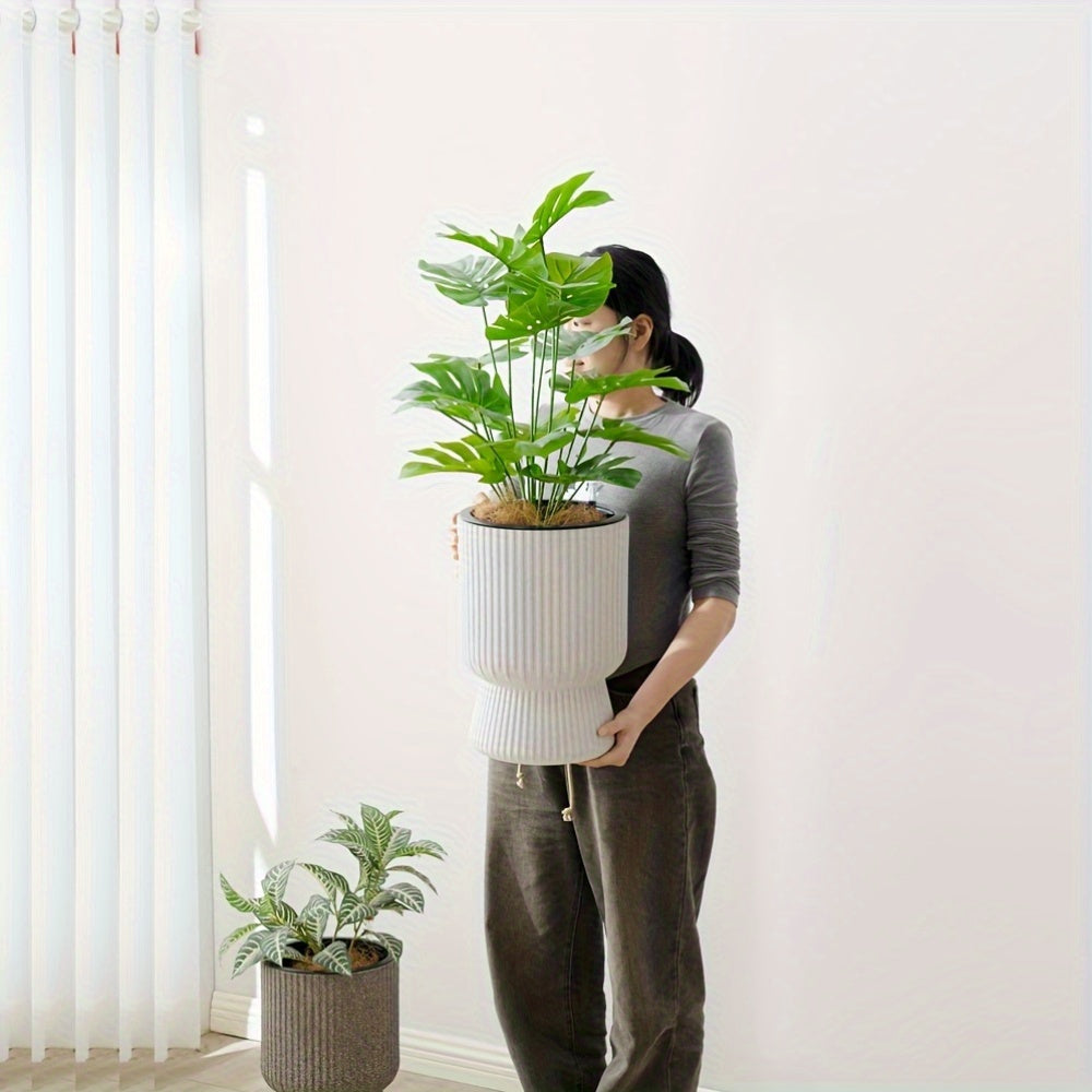 Self-Watering Planter with Water Level Indicator – Modern Wine Glass Shape