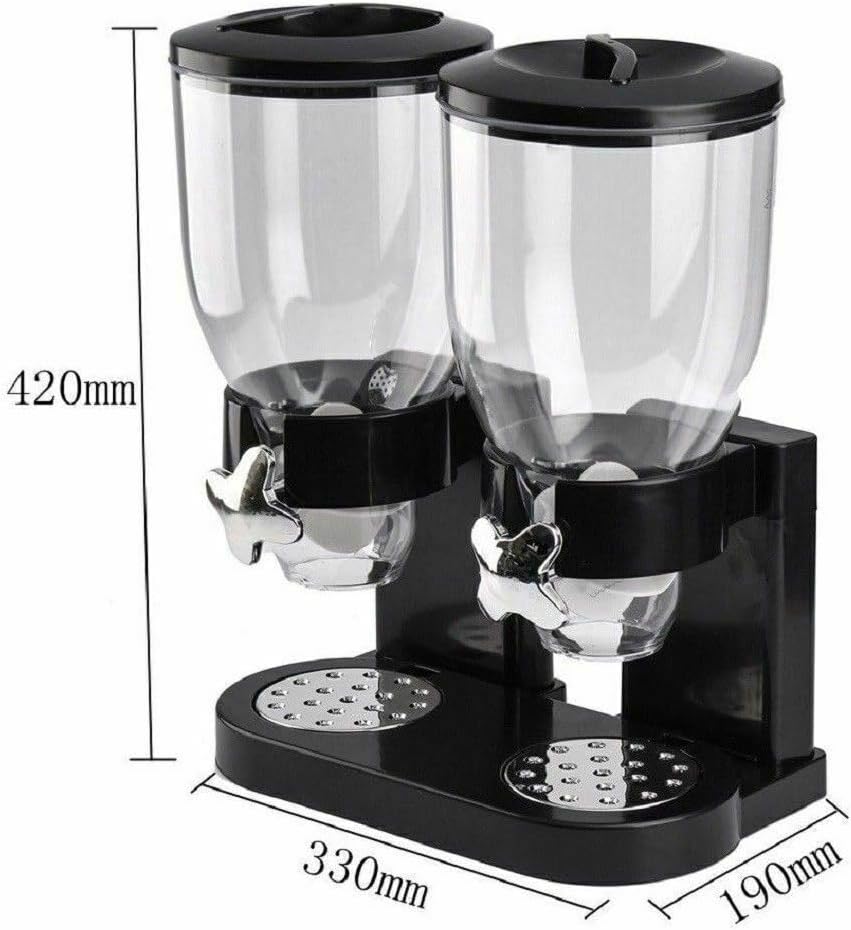 Cereal Dispenser Dual Canister Portion-Control Acrylic