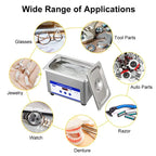 Ultrasonic Cleaner 40kHz 0.8L Stainless Steel Glasses & Jewelry